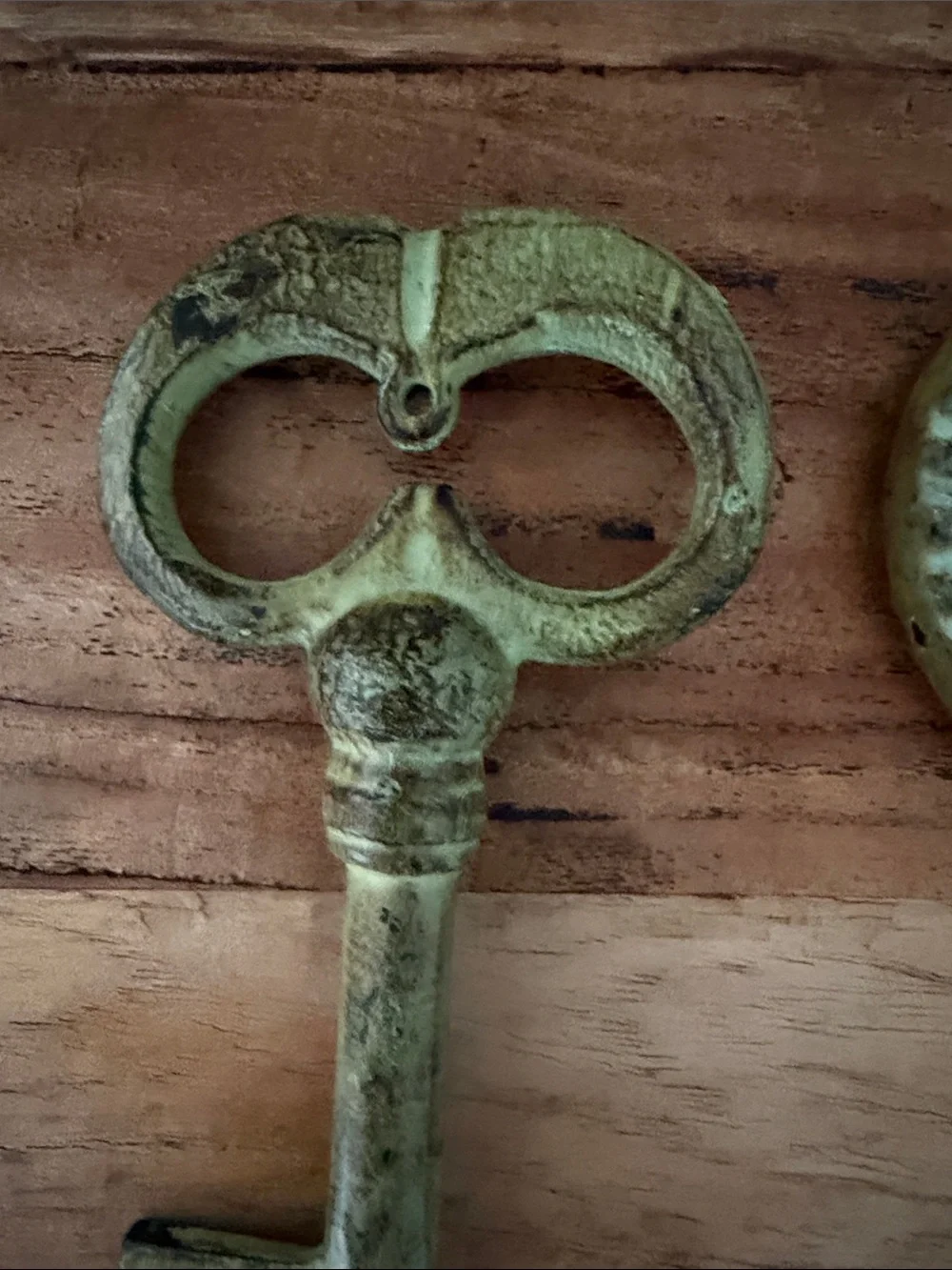 Pottery Barn Antique-Style Decorative Wall Keys in Green Patina.